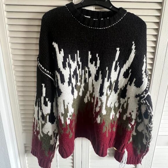 The Ragged Priest Sweaters - NWT Ragged Priest chunky knit sweater in  multi flame colors. Oversized